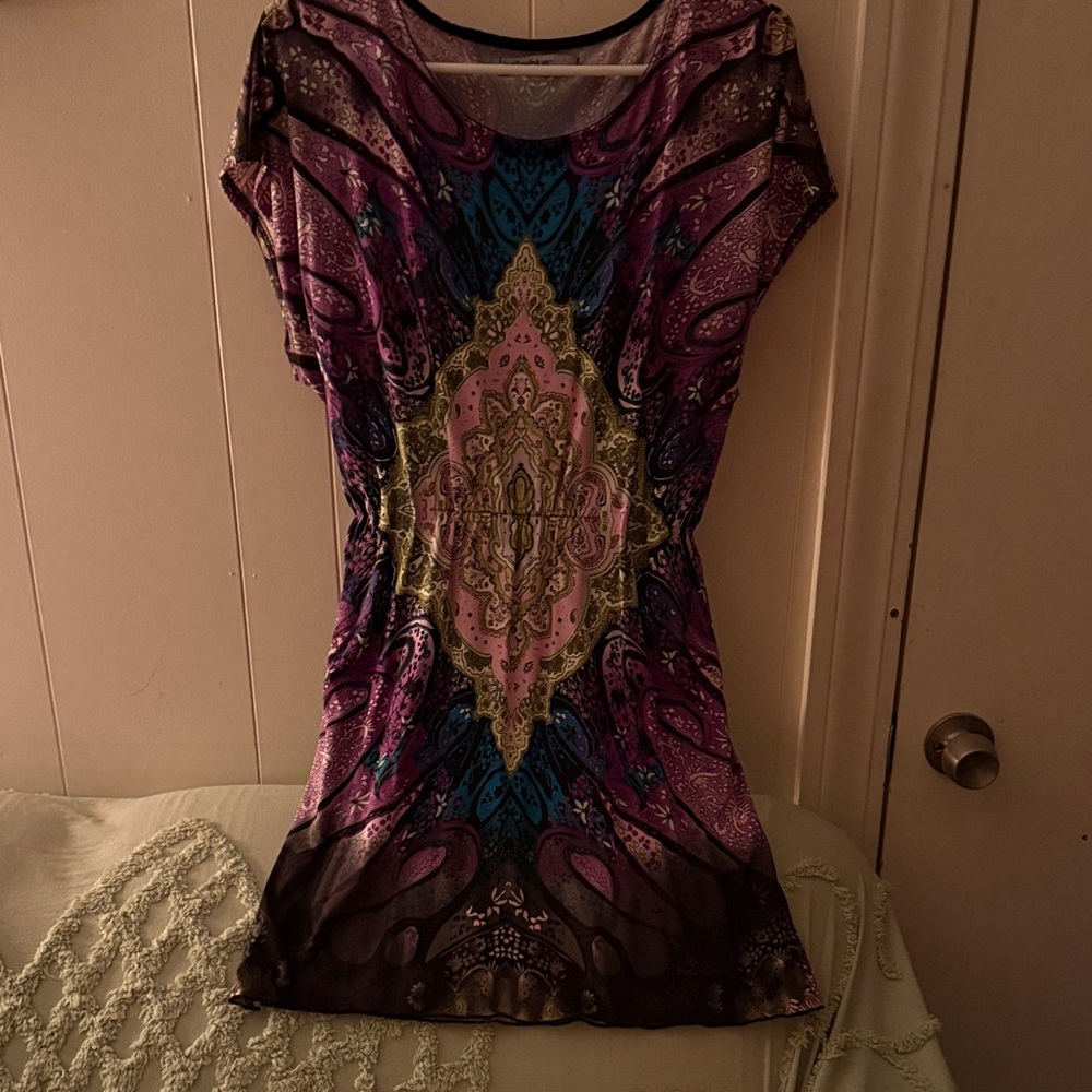 Bailey Blue Multicolor Patterned Dress - image 1